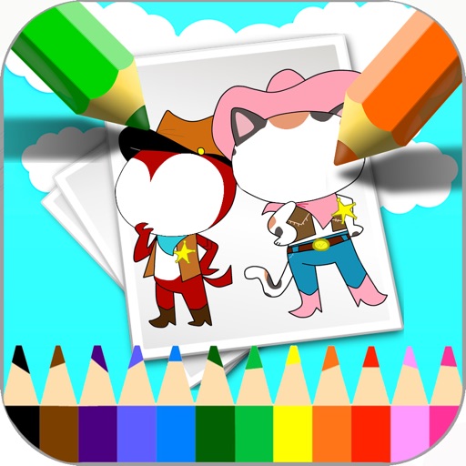 Sheriff Cat Cartoon Coloring Version Icon