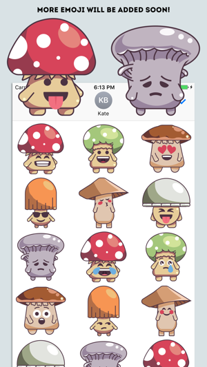 Mushroom Cute Emoji Stickers(圖2)-速報App