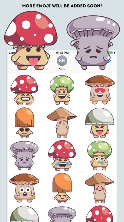 Mushroom Cute Emoji Stickers