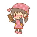 Valentine Day girl sticker icon