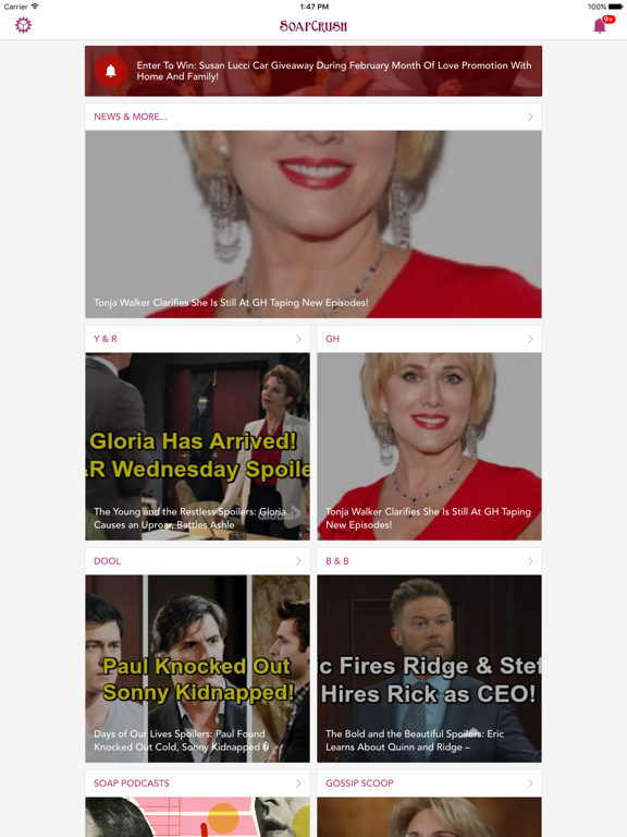 SoapCrush: The beautiful soap opera news and free daytime TV magazine - free app screenshot