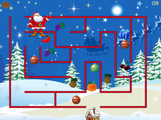 Amazing Santa Christmas Gift HD Maze learning games