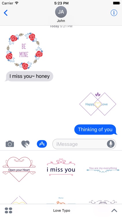 Love Typo - Animated Minimal Typography Stickers
