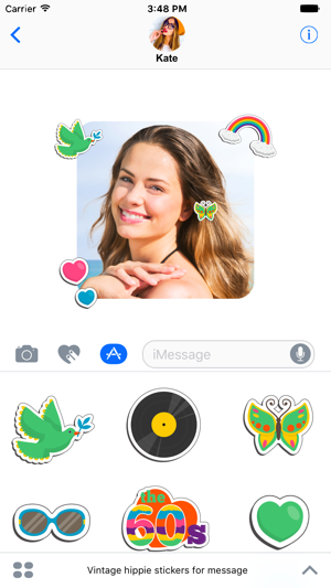 Vintage hippie stickers for message(圖2)-速報App