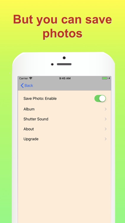 No save photo camera app screenshot-3
