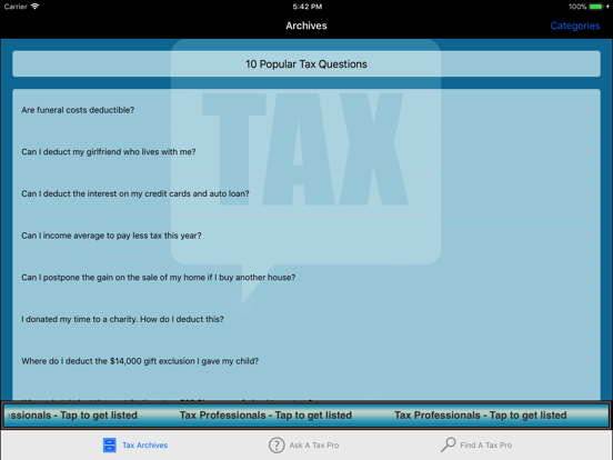 ASK A TAX PREPARER Tax Answers Free screenshot