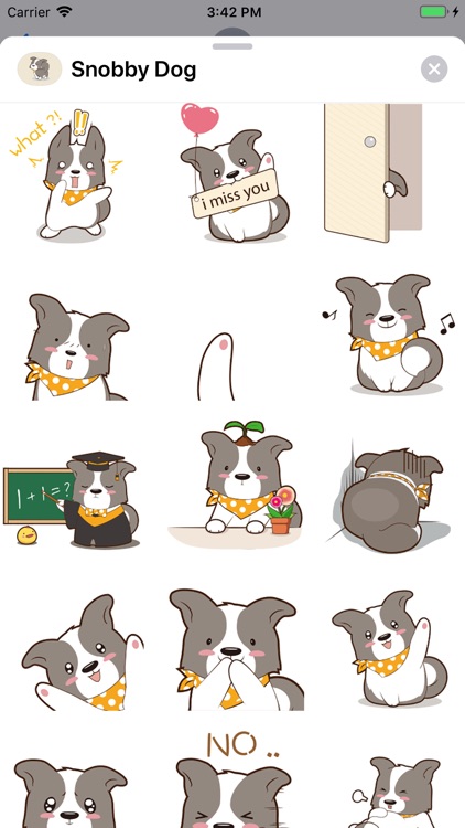 Snobby Dog Animated Stickers