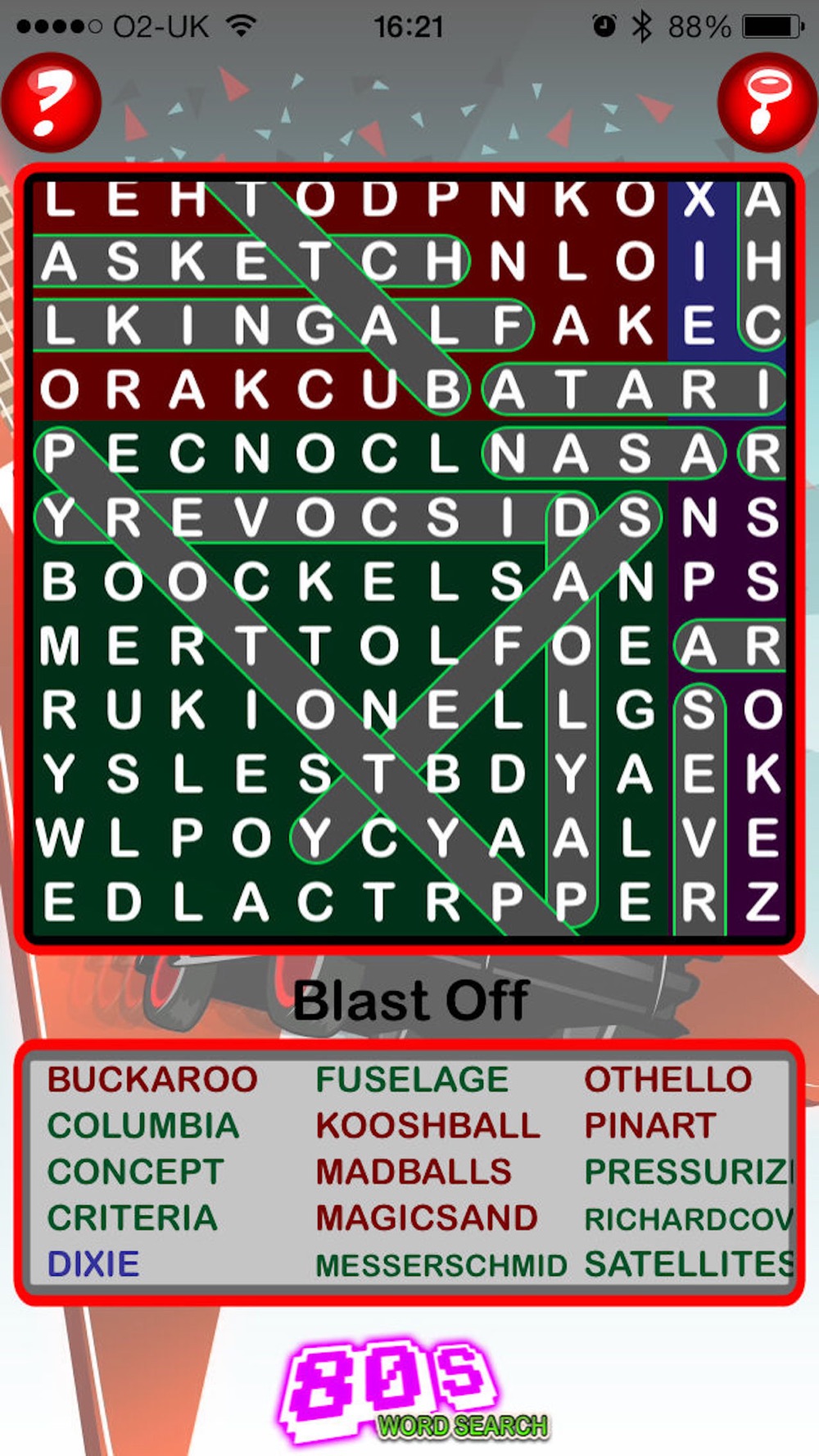Epic 80s Word Search - giant eighties wordsearch hack tool