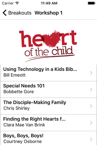 Heart of the Child Conference screenshot 2