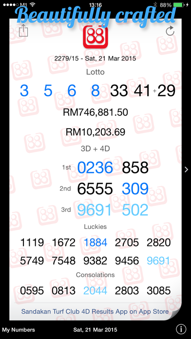 sabah lotto 88 result