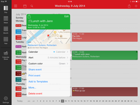 Скриншот из WeekCal for iPad