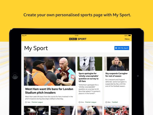 bbc sport app for ipad mini