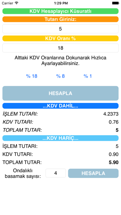 How to cancel & delete KDV Hesaplayıcı Küsuratlı from iphone & ipad 1