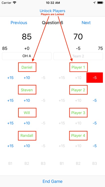 Quiz Bowl Score Tracker