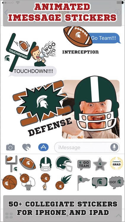 Michigan St. Spartans Animated+Stickers iMessage