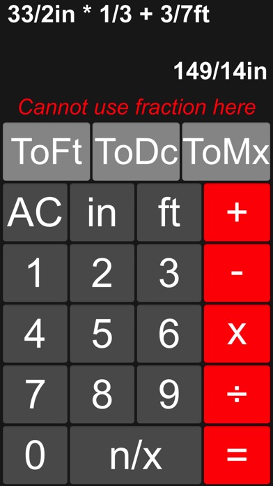 Imperial Fractions Calculator screenshot 2