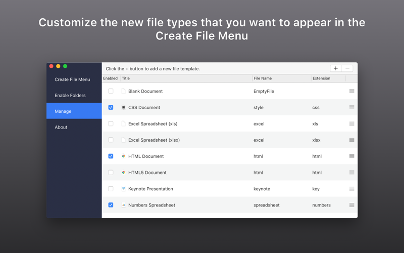 Create File Menu screenshot 2