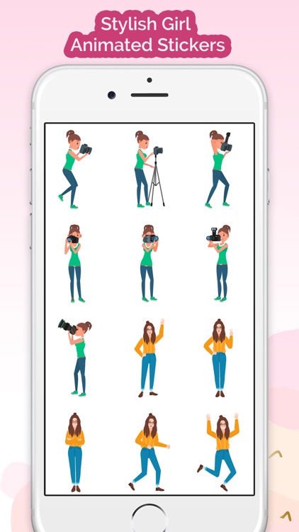 Animated Stylish Girl Stickers