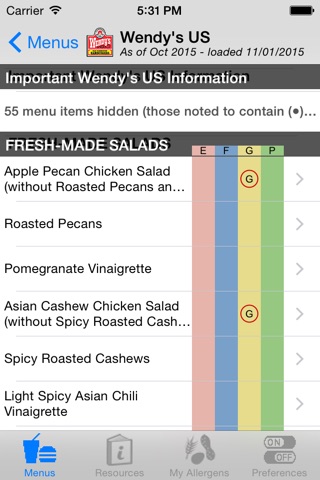 iCanEat Fast Food Gluten Free screenshot 3