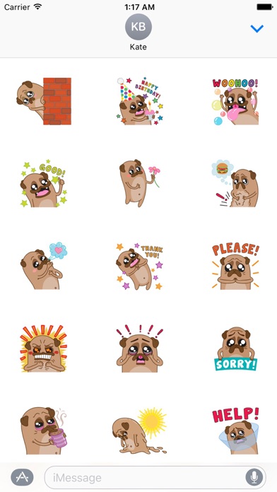 Poog The Cute Pug Dog Stickers screenshot 2