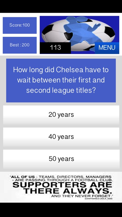 Unofficial Chelsea FC Quiz screenshot 3