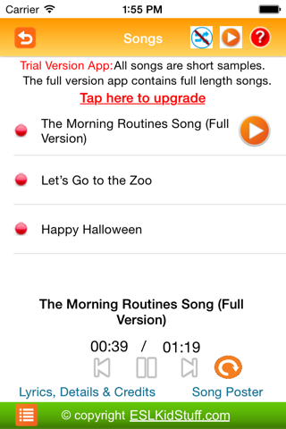 Songs for ESL Kids screenshot 2