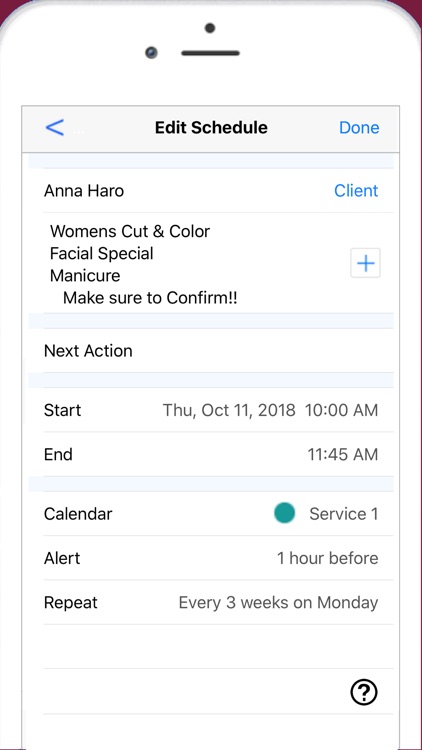 Nail Tech Schedule & Reminder