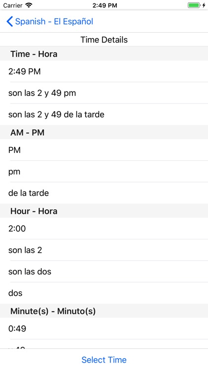 Spanish Language Notes App