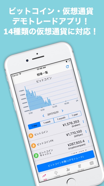 仮想通貨・ビットコインデモトレードアプリBitVirtual