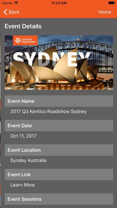 Kentico Events screenshot 2