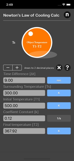 Newton's Law of Cooling Calc(圖2)-速報App