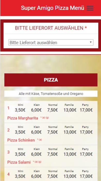 Super Amigo Pizzaservice screenshot 2