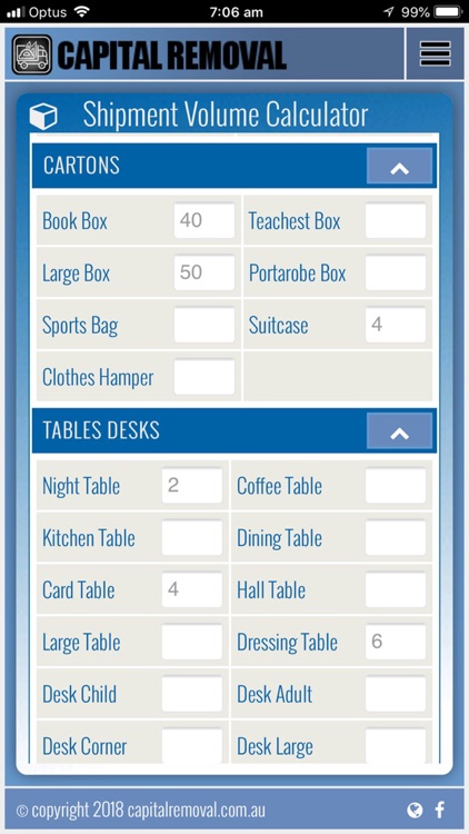 Shipment Volume Calculator