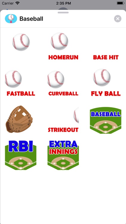 Animated Baseball Stickers