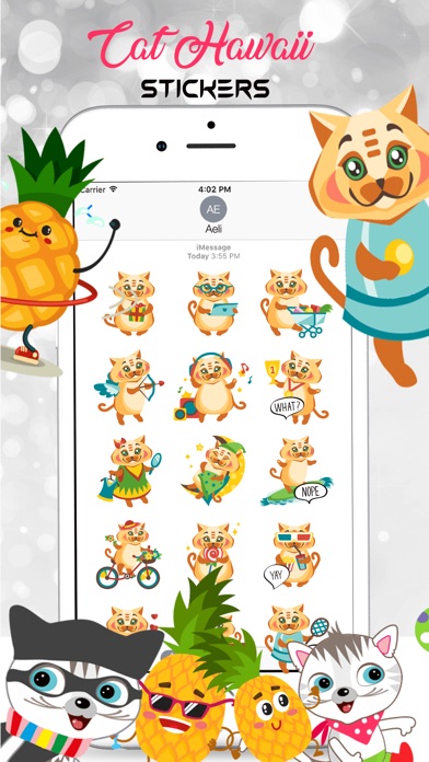 Cat Hawaii Stickers screenshot 3