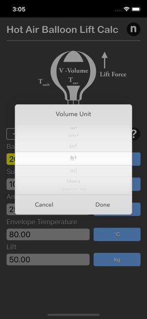 Hot Air Balloon Lift Calc(圖6)-速報App