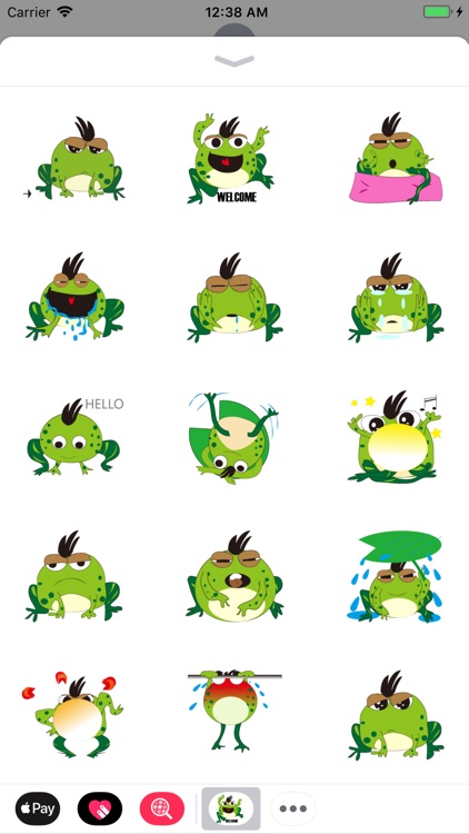 Green Frog Animated Stickers