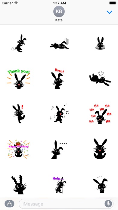 Adorable Black Rabbit Sticker screenshot 2