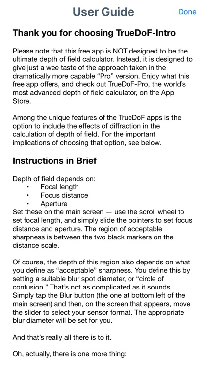 TrueDoF-Intro DoF Calculator screenshot-4