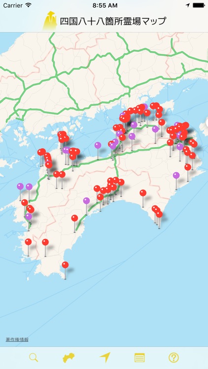 四国八十八ヶ所霊場マップ