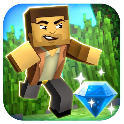 3d Block-Head Jungle Survival Pixel Runner iOS App