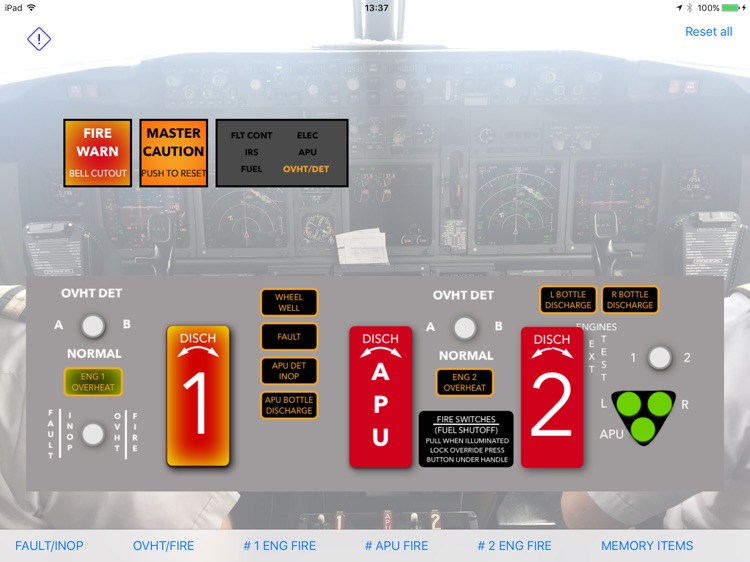 B737 NG Fire protection simulator