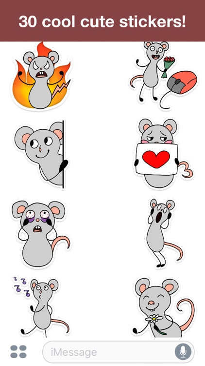 Gray mouse - Cute stickers screenshot-3