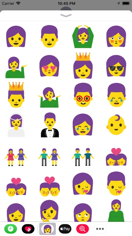 Purple Hair Emoji Stickers