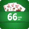 Sixty-six is a 6-card game played with a deck of 24 cards consisting of the Ace, Ten, King, Queen, Jack and Nine, worth 11, 10, 4, 3, 2 and 0 card-points, respectively