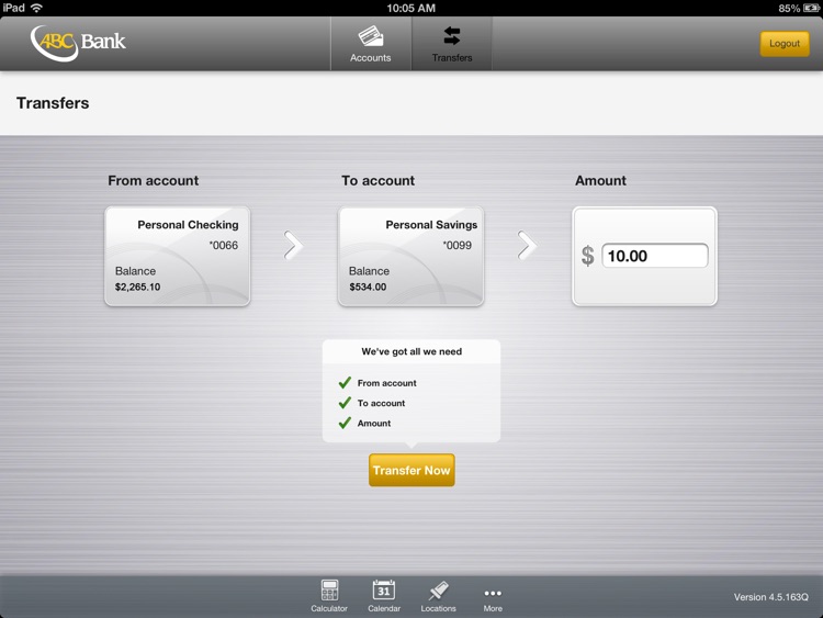 ABC Bank Mobile Banking for iPad screenshot-3