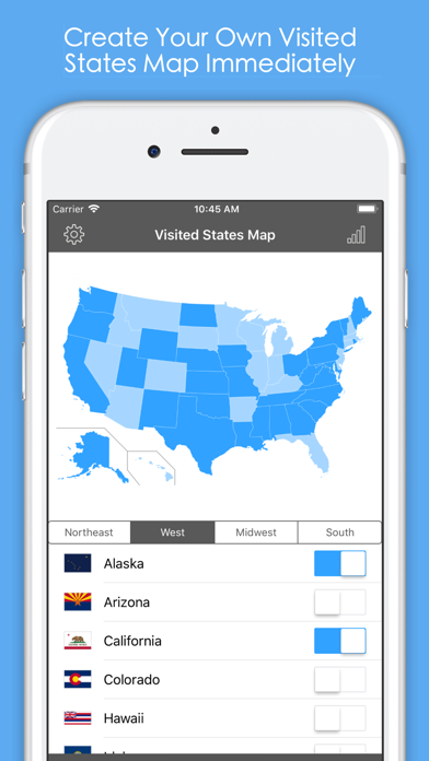 Visited States Map Pro screenshot1