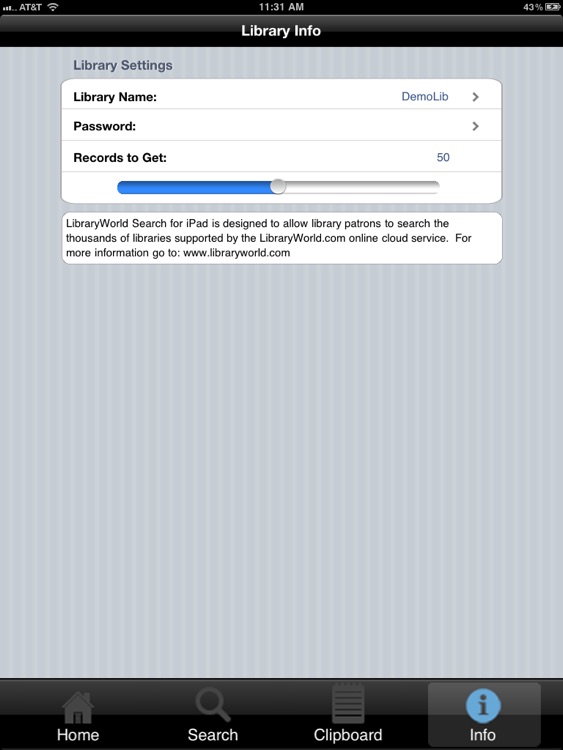 LibraryWorld Search for iPad