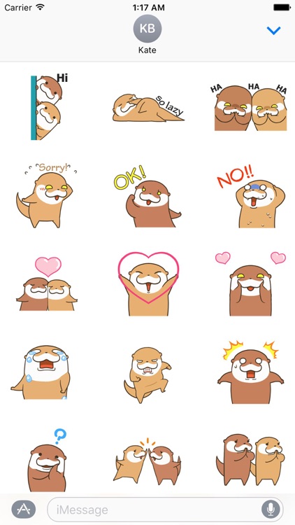 Animated Cute Otter Couple