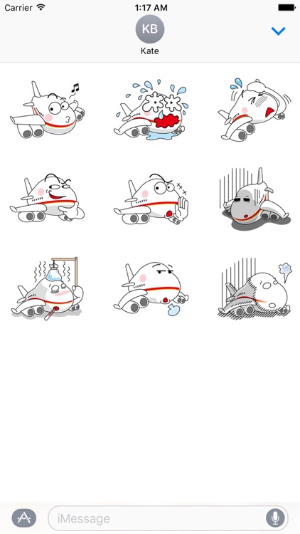 Happy Airplane Emoji Sticker